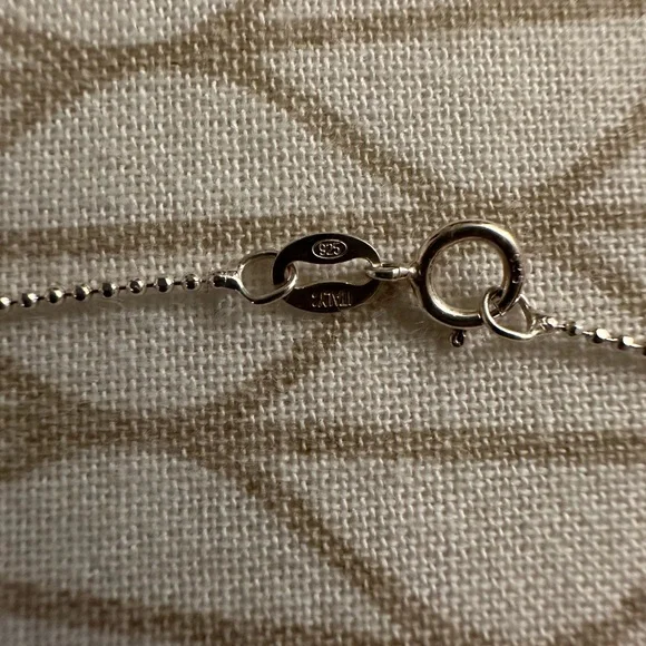 NWOT 925 Sterling Silver Evil Eye Necklace with Crystal Charm